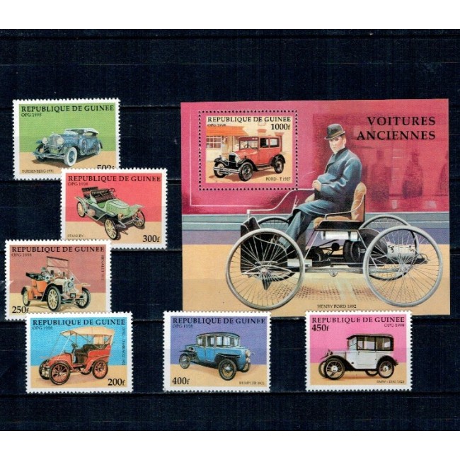 Guinea 1998 - Mașini de epoca, serie si colita neuzata
