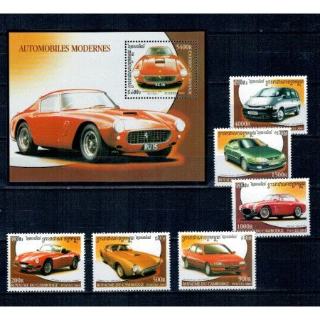 Cambodge 2001 - Mașini de epoca, serie si colita neuzata