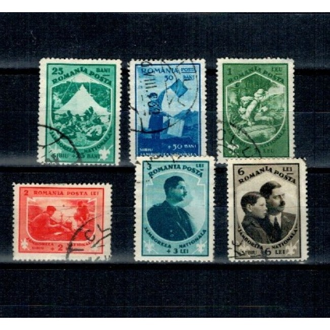 1932 - Jamboreea Naționala Sibiu, serie stampilata cu șarniere