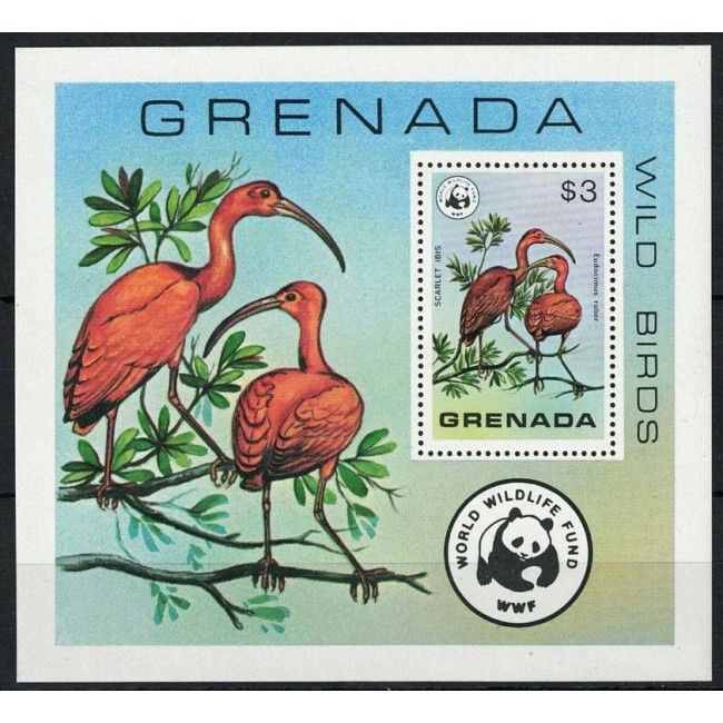 Grenada 1978 - Păsări, fauna WWF, colita neuzata