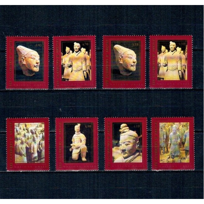 ONU Geneva 1997 - Soldații de teracota, UNESCO, istorie, arheologie, serie neuzata