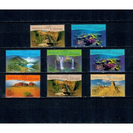 ONU Geneva 1999 - Situri UNESCO, peisaje, Australia, serie neuzata