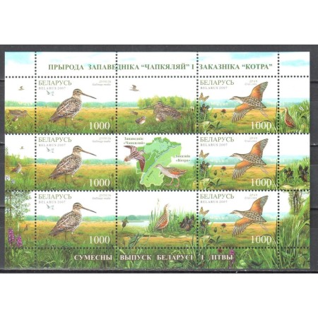 Belarus 2007 - Păsări, fauna, minicoala neuzata