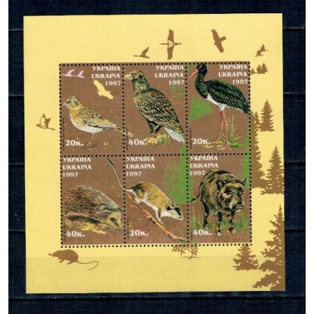 Ucraina 1997 - Fauna, animale, bloc neuzat