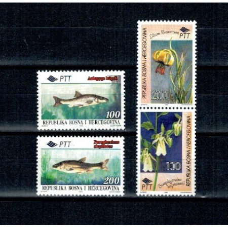 Bosnia Herzegovina 1995 - Fauna-flora locala, flori, pești, serie neuzata