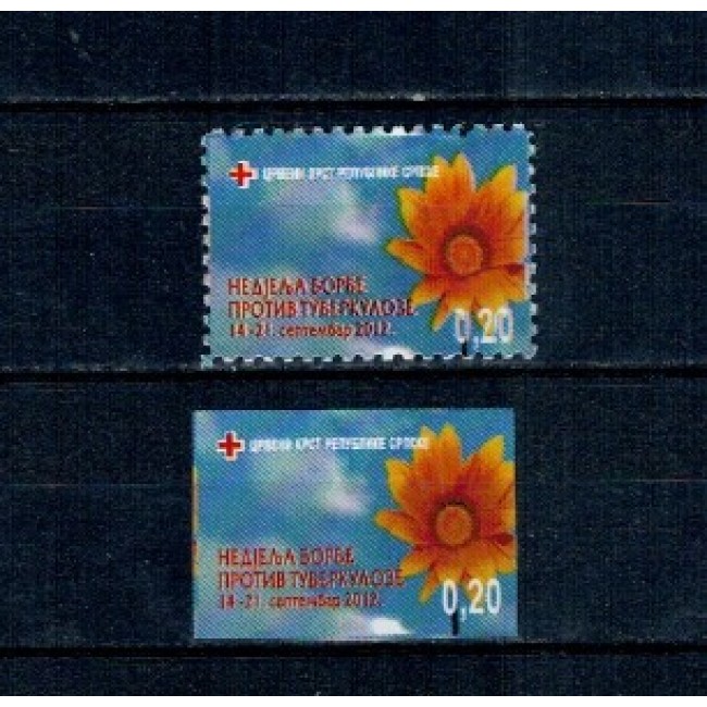 Republica Srpska (Bosnia) 2012 - Floarea soarelui, dantelat si nedantelat, neuzat