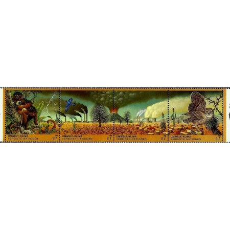 ONU Wien 1993 - Schimbări climatice, poluare, fauna, animale, serie neuzata