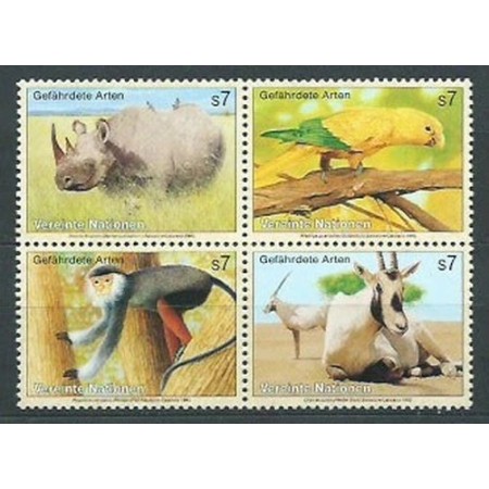 ONU Wien 1995 - Fauna protejata, animale, serie neuzata