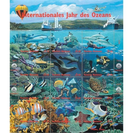 ONU Wien 1998 - Anul international al oceanelor, fauna, bloc neuzat