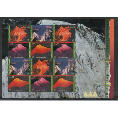 ONU Wien 2002 - Anul International al munților, peisaje, minicoala neuzata