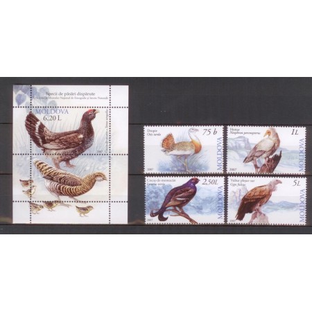 Moldova 2007 - Păsări, serie si colita neuzata