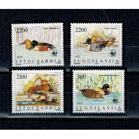 Iugoslavia 1989 - Păsări, fauna WWF, serie neuzata