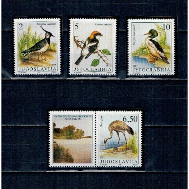 Iugoslavia 1991 - Păsări, fauna, serie neuzata