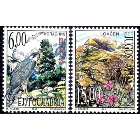 Iugoslavia 1999 - Europa, conservarea naturii, fauna-flora, serie neuzata