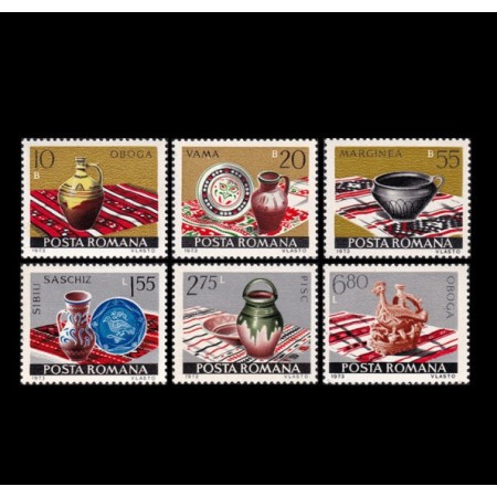 1973 - Ceramica romaneasca, serie neuzata