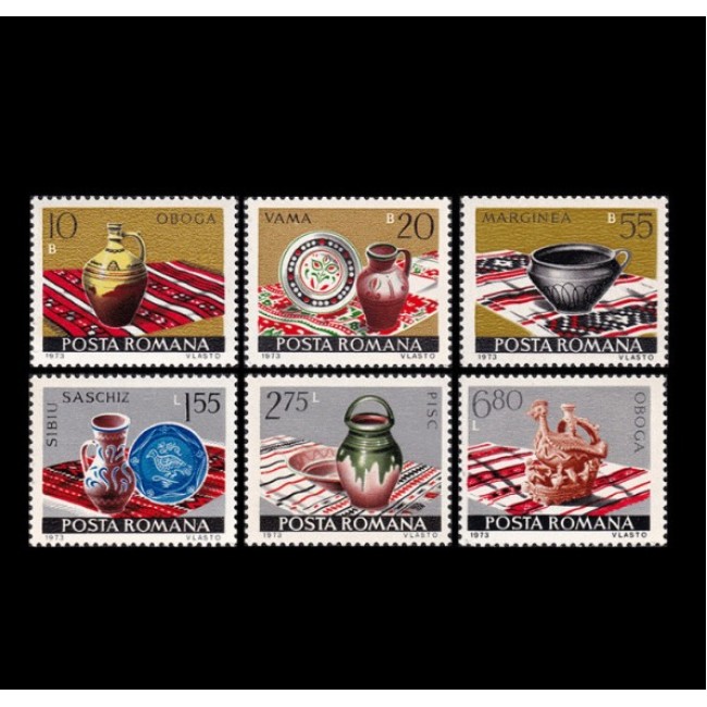 1973 - Ceramica romaneasca, serie neuzata