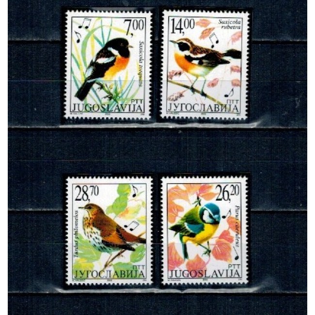Iugoslavia 2002 - Păsări cântătoare, serie neuzata