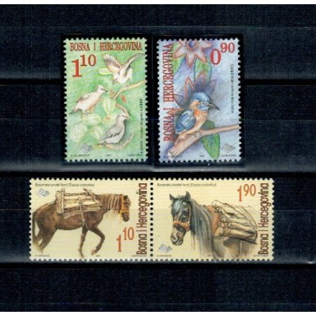 Bosnia 2001 - Păsări, cai, serie neuzata