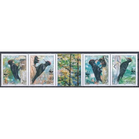 Serbia 2007 - Fauna WWF, păsări, ciocănitori, serie neuzata