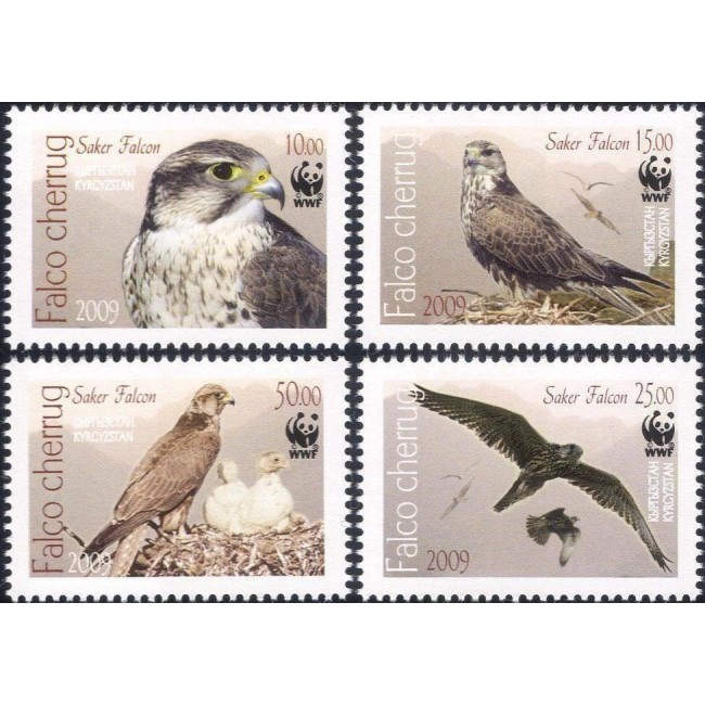 Kyrgyzstan 2009 - Păsări, fauna WWF, serie neuzata