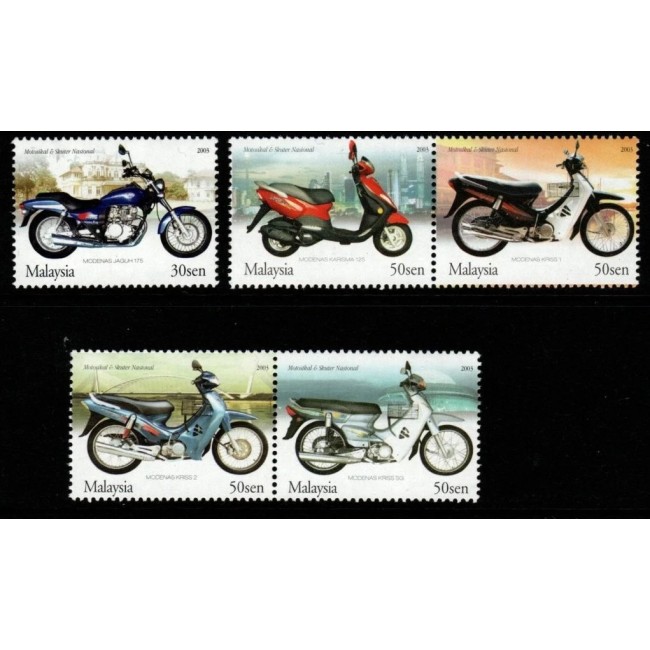 Malaysia 2003 - Motociclete, serie neuzata