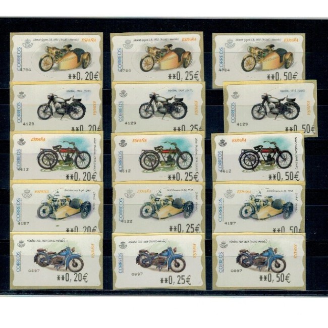 Spania 2002 - Motociclete, timbre autocolant, neuzate