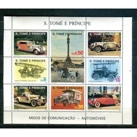 Sao Tome 1986 - Mașini de epoca, bloc neuzat
