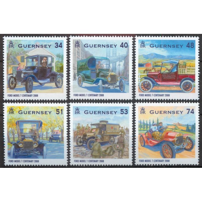 Guernsey 2008 - Mașini de epoca, serie neuzata