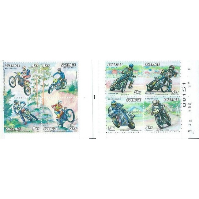 Suedia 2002 - Motociclete, motociclism, serie neuzata, in carnet