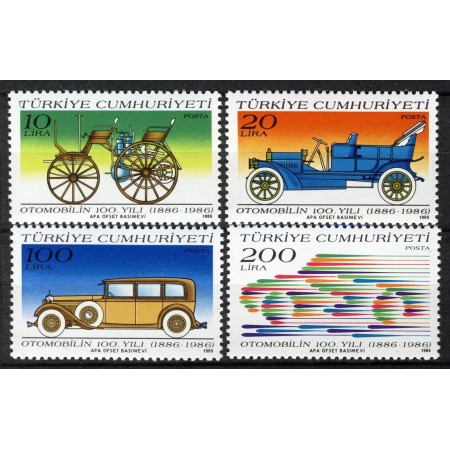 Turcia 1986 - Centenarul automobilului, masini de epoca, serie neuzata