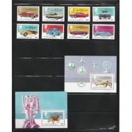 Antigua Barbuda 1986 - Centenarul automobilului, mașini de epoca, serie si colite neuzate