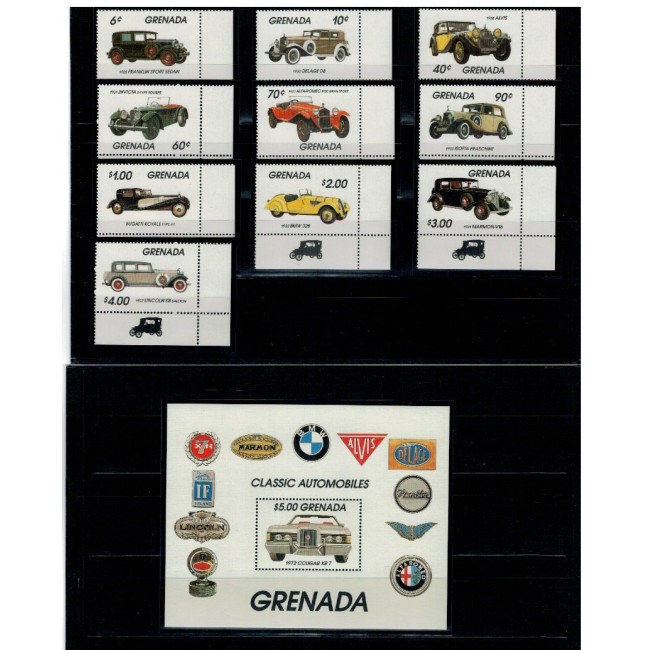Grenada 1983 - Mașini de epoca, serie si colita neuzata