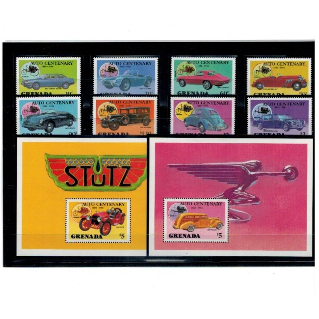 Grenada 1986 - Mașini de epoca, serie si colite neuzate
