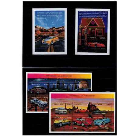 Tanzania 1999 - Mașini de epoca, serie blocuri si colite neuzate