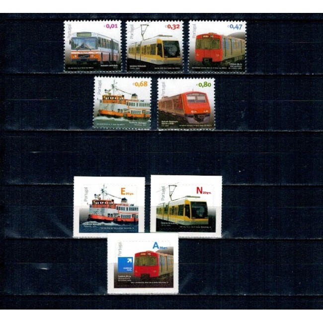 Portugalia 2010 - Transport urban, serie neuzata, cu timbrele autocolant