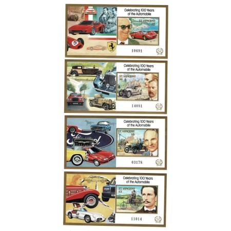 St Vincent 1987 - Mașini de epoca, serie colite neuzata
