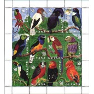 Guyana 1993 - Păsări, fauna locala, minicoala neuzata