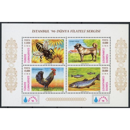 Turcia 1996 - Animale, bloc neuzat