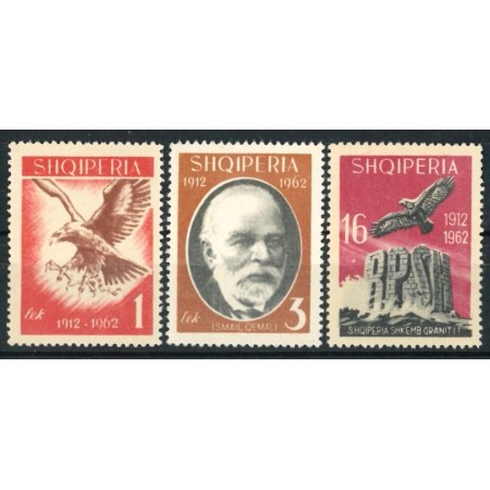Albania 1962 - Independenta, vulturi, serie neuzata