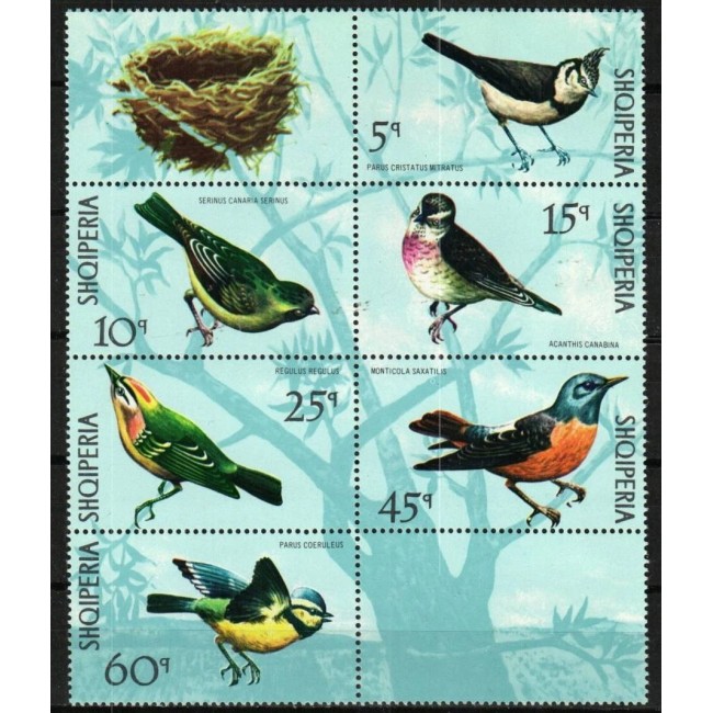 Albania 1971 - Păsări, serie neuzata, in bloc
