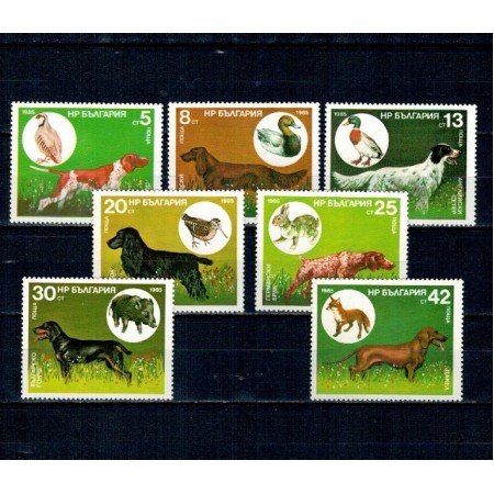Bulgaria 1985 - Câini de vânătoare, serie neuzata