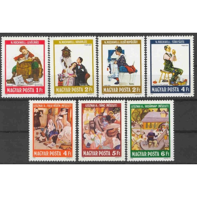 Ungaria 1981 - Ilustrații, Norman Rockwell, arta, serie neuzata