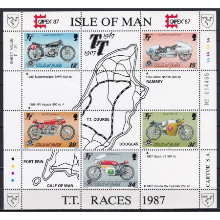 Isle of Man 1987 - Motociclete, motociclism, bloc neuzat