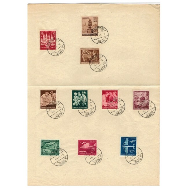 Deutsches Reich 1944 - Timbre cu stampile de complezenta, pe hârtie