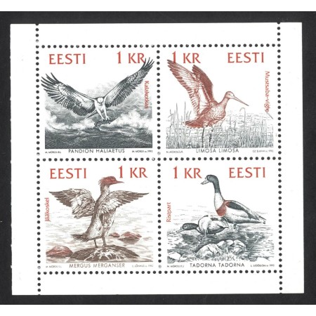 Estonia 1992 - Păsări, bloc neuzat