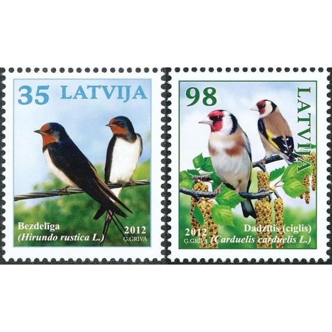 Letonia 2012 - Păsări, serie neuzata