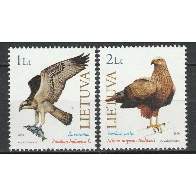 Lituania 2000 - Păsări de prada, serie neuzata