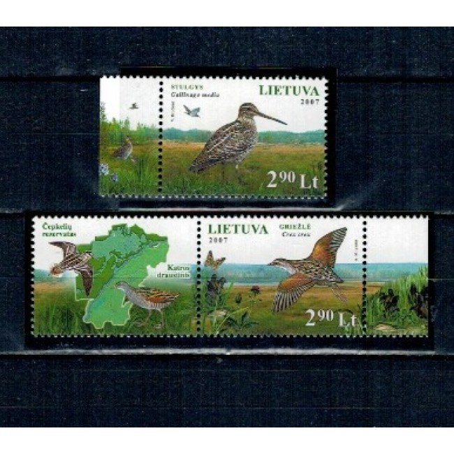 Lituania 2007 - Păsări, fauna, serie neuzata