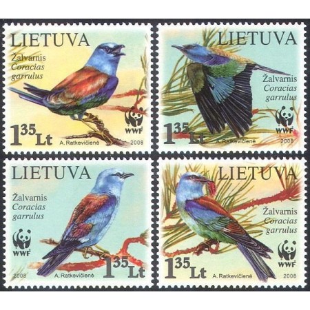Lituania 2008 - Păsări, serie neuzata