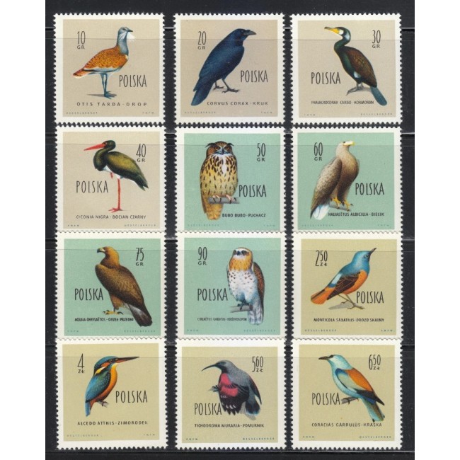 Polonia 1960 - Păsări, serie neuzata
